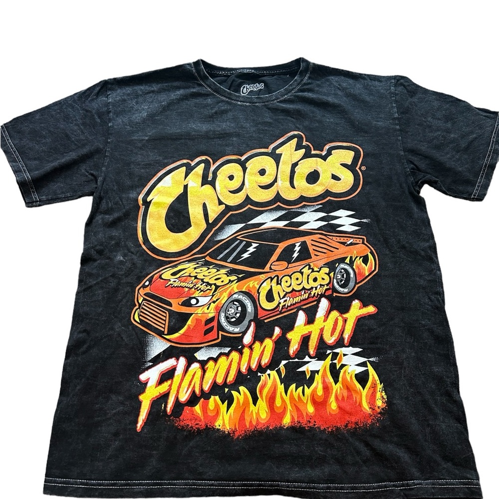 NASCAR Flamin’ Hot Cheetos Racing Graphic T-Shirt Charcoal Faded‎ Men’s Medium